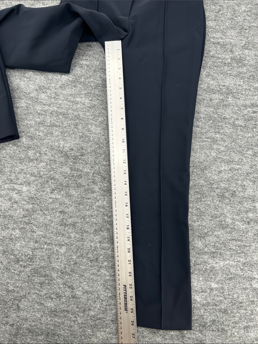 AELLA Navy Matte Skin Slim Straight Leg Stretch Career Pants Size 0 Made USA - Picture 5 of 12